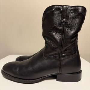 Twisted X Western Cowboy Leather Black Bootstraps Mid Calf Men’s US 12 D